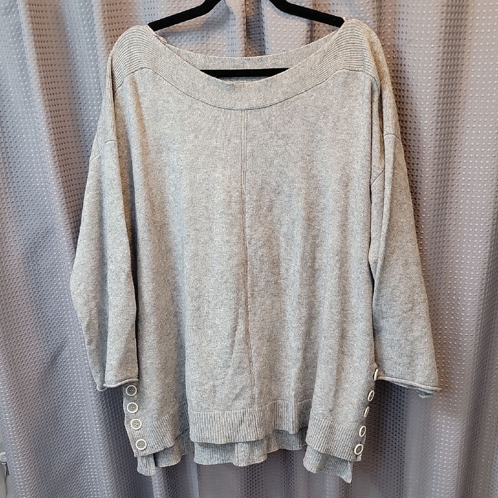 Anthropologie Boat Neck Button Side Sweater Size 3X